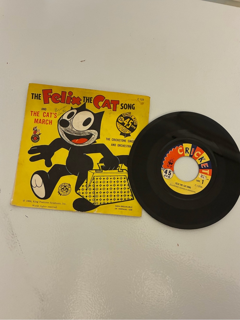 Pre-owned Felix the Cat Vintage 45 RPM Record